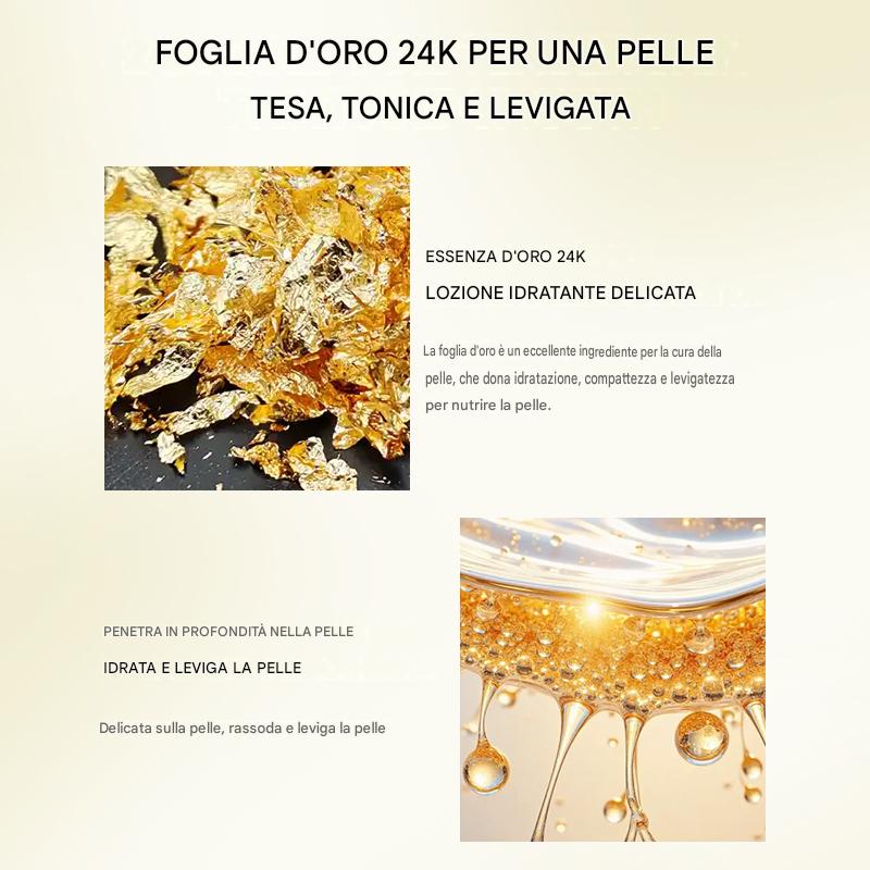 Dr. Roséva 24K Gold Radiance Luxury Set – Kit Anti-Età Completo: Detergente, Tonico, Siero, Crema e Contorno Occhi