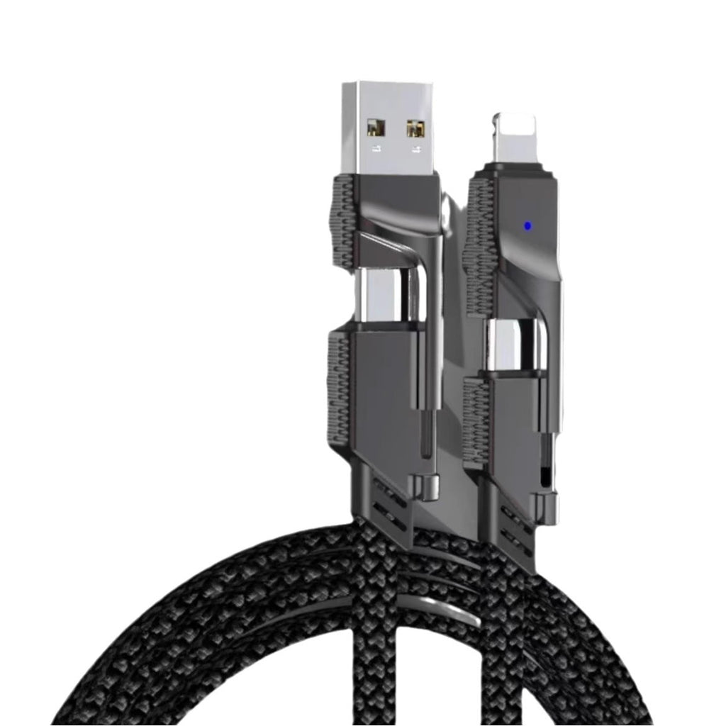 4 in 1 100W PD Fast Charging USB-C to Lightning Cable for MacBook iPhone and Android smartphones