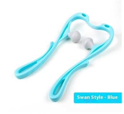 Massaggiatore Cervicale Manuale a 6 Ruote – Strumento Ergonomico "Cigno" per Sollievo Collo e Spalle + Omaggio Pietra Gua Sha in Giada