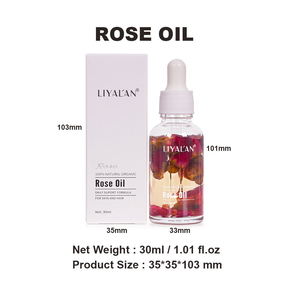 Olio di Rosa Multiuso 30ml - Trattamento Illuminante per Viso, Corpo e Capelli