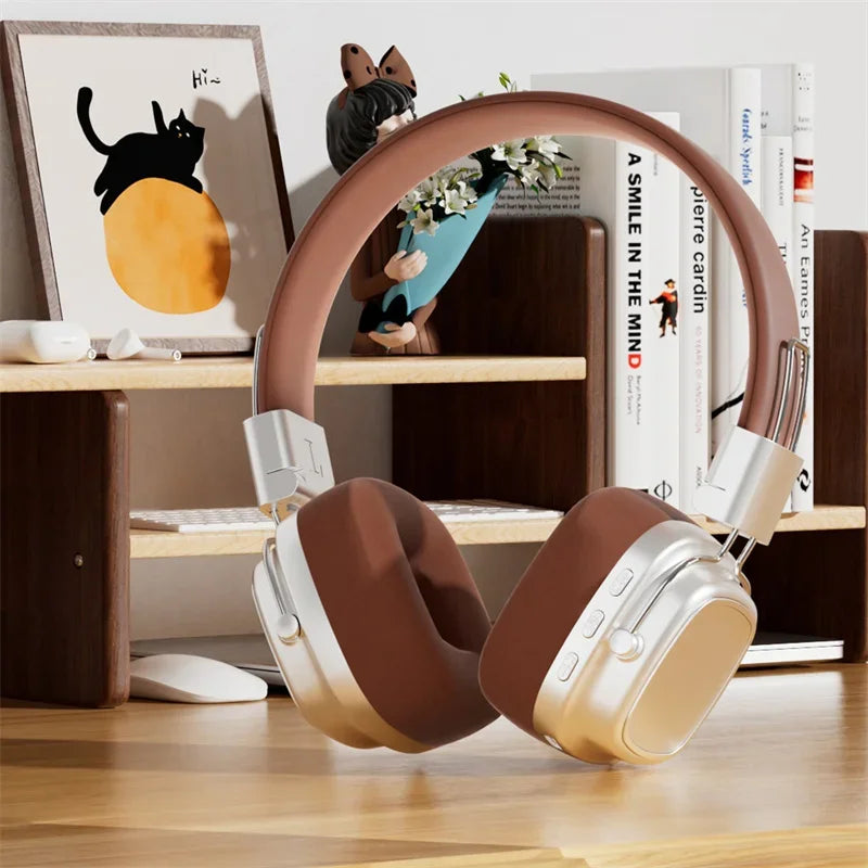 Cuffie Wireless Retrò DR02 – Bluetooth 5.3 Surround con Slot TF ed EQ