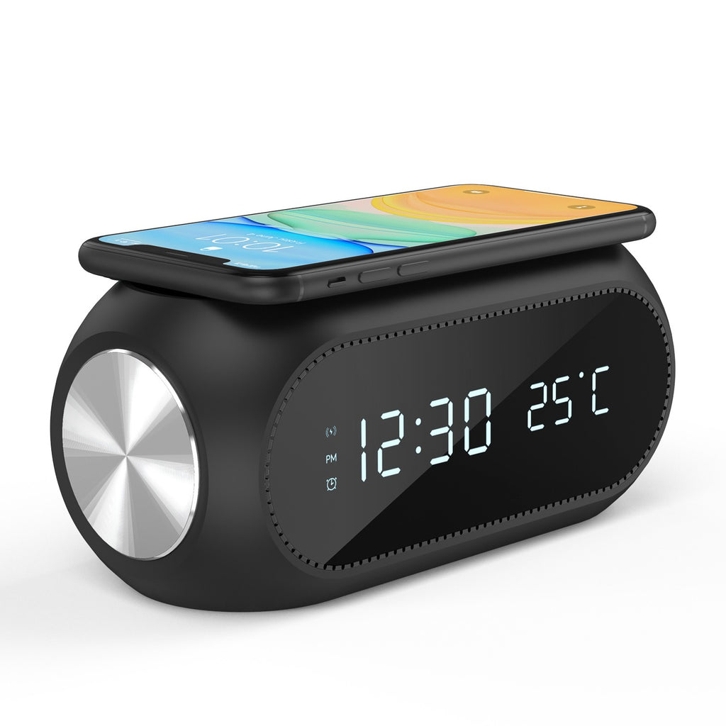 Ricarica Rapida Wireless iPhone e Smartphone Android con Sveglia Digitale LED Termometro