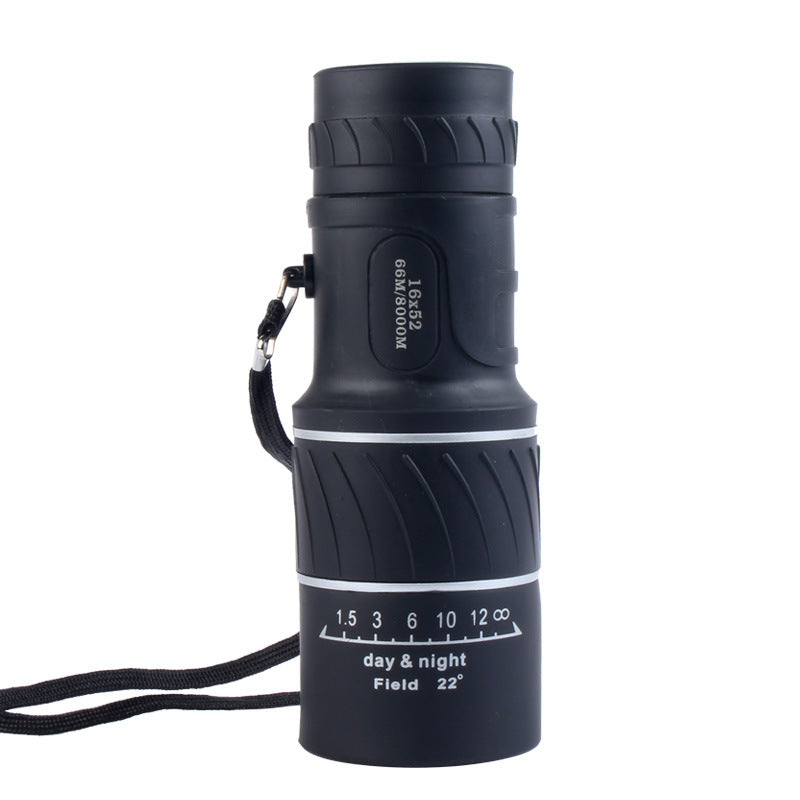 Monocolo Black Eagle 16x52 – Telescopio HD con Visione Notturna e Supporto Smartphone