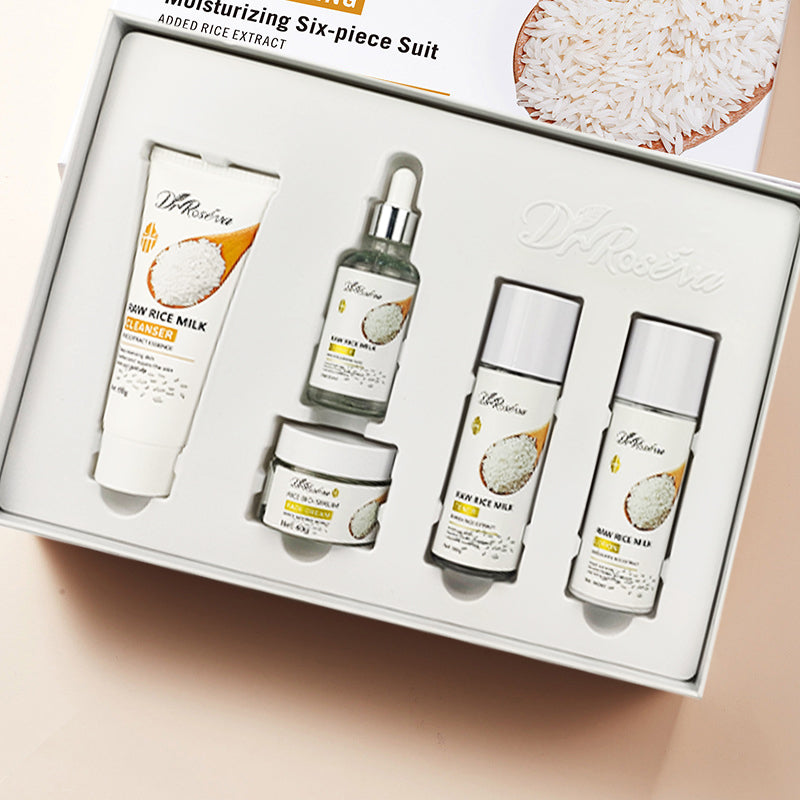 Set Regalo DR. Roseva Rice Milk – Kit Viso 5 Pezzi Idratante e Illuminante all'Estratto di Riso