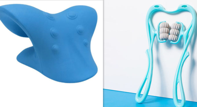 Massaggiatore Cervicale Manuale a 6 Ruote – Strumento Ergonomico "Cigno" per Sollievo Collo e Spalle + Omaggio Pietra Gua Sha in Giada