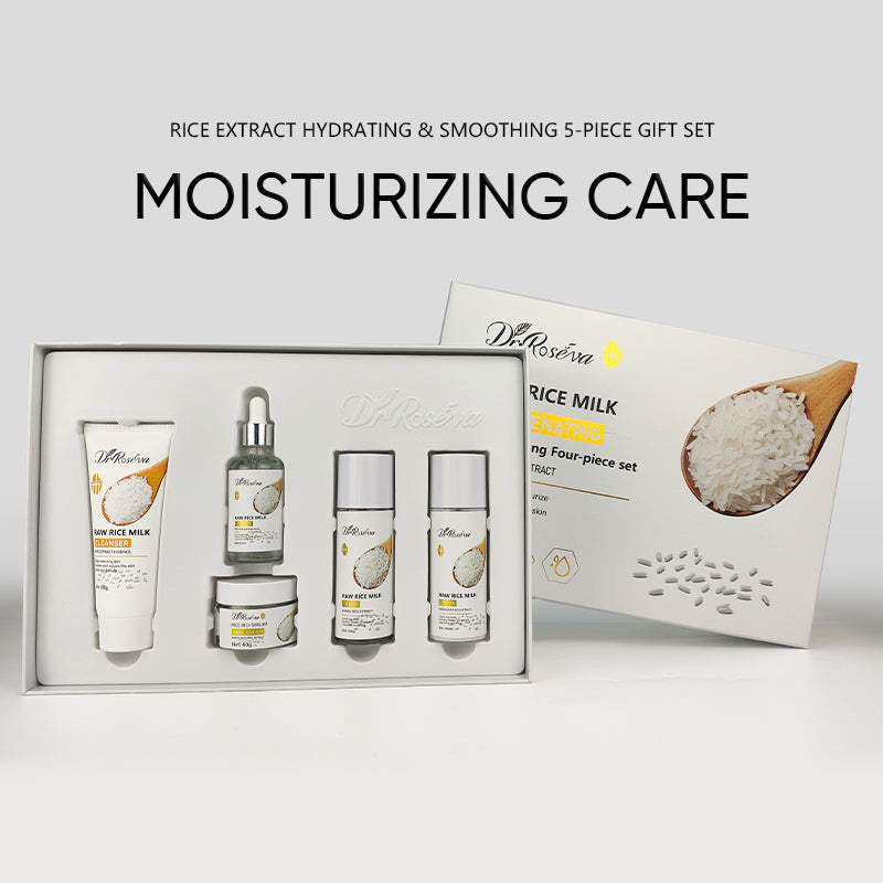 Set Regalo DR. Roseva Rice Milk – Kit Viso 5 Pezzi Idratante e Illuminante all'Estratto di Riso