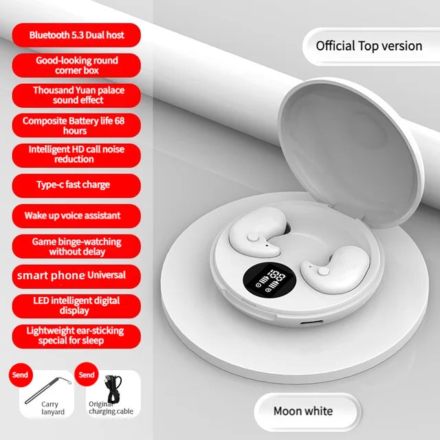 Auricolari Y29 Sleep Buds - Ultrasottili per Sport, Musica, Dormire, Bluetooth 5.3