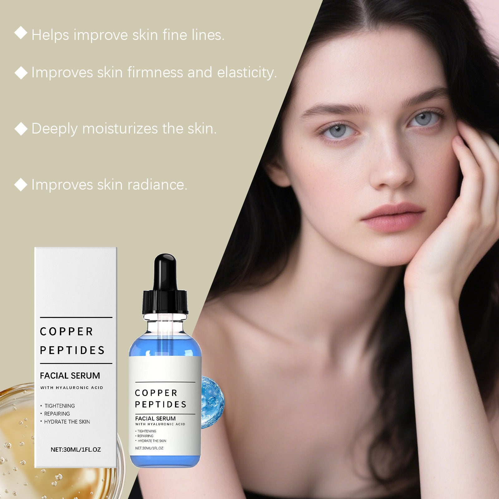 Siero Idratante all'Acido Ialuronico - Effetto Rimpolpante e Radioso (30ml)