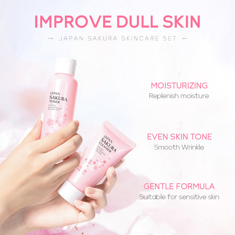 Dr. Roséva Japan Sakura Skin Care Set – Kit Completo 5 Pezzi Anti-Età e Illuminante | Con Fiori di Ciliegio, Vitamina C e Niacinamide