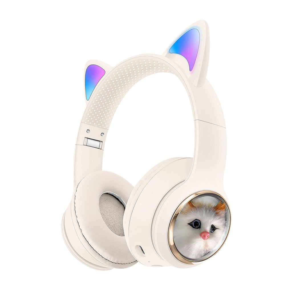 Auriculares Bluetooth AKZ-09 con diseño de gato espacial: plegables y con batería de alta capacidad 