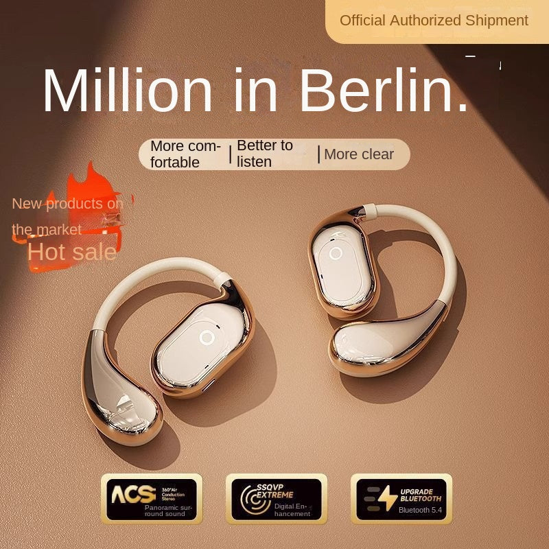 Cuffie Bluetooth 5.4 BS – Auricolari Sportivi Open-Ear con Display Digitale e Luce LED