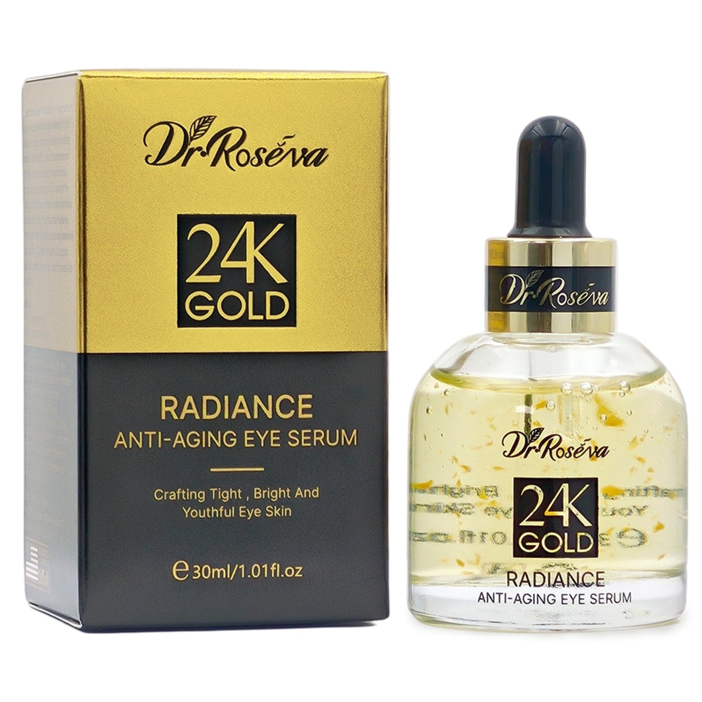 Dr. Roséva Siero Contorno Occhi Anti-Età Oro 24K – Effetto Lifting e Illuminante con Tecnologia a Penetrazione Profonda (30ml)
