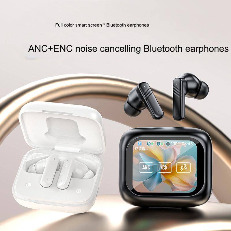 Auricolari Bluetooth 5.4 con Smart Touch Screen a Colori – ANC + ENC Doppia Riduzione del Rumore