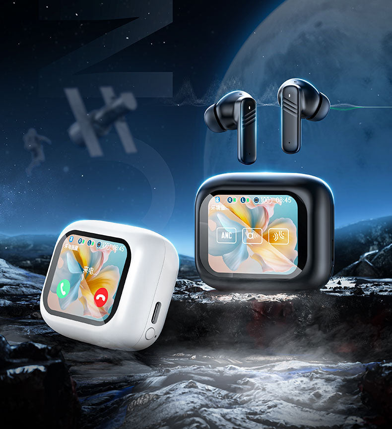 Auricolari Bluetooth 5.4 con Smart Touch Screen a Colori – ANC + ENC Doppia Riduzione del Rumore