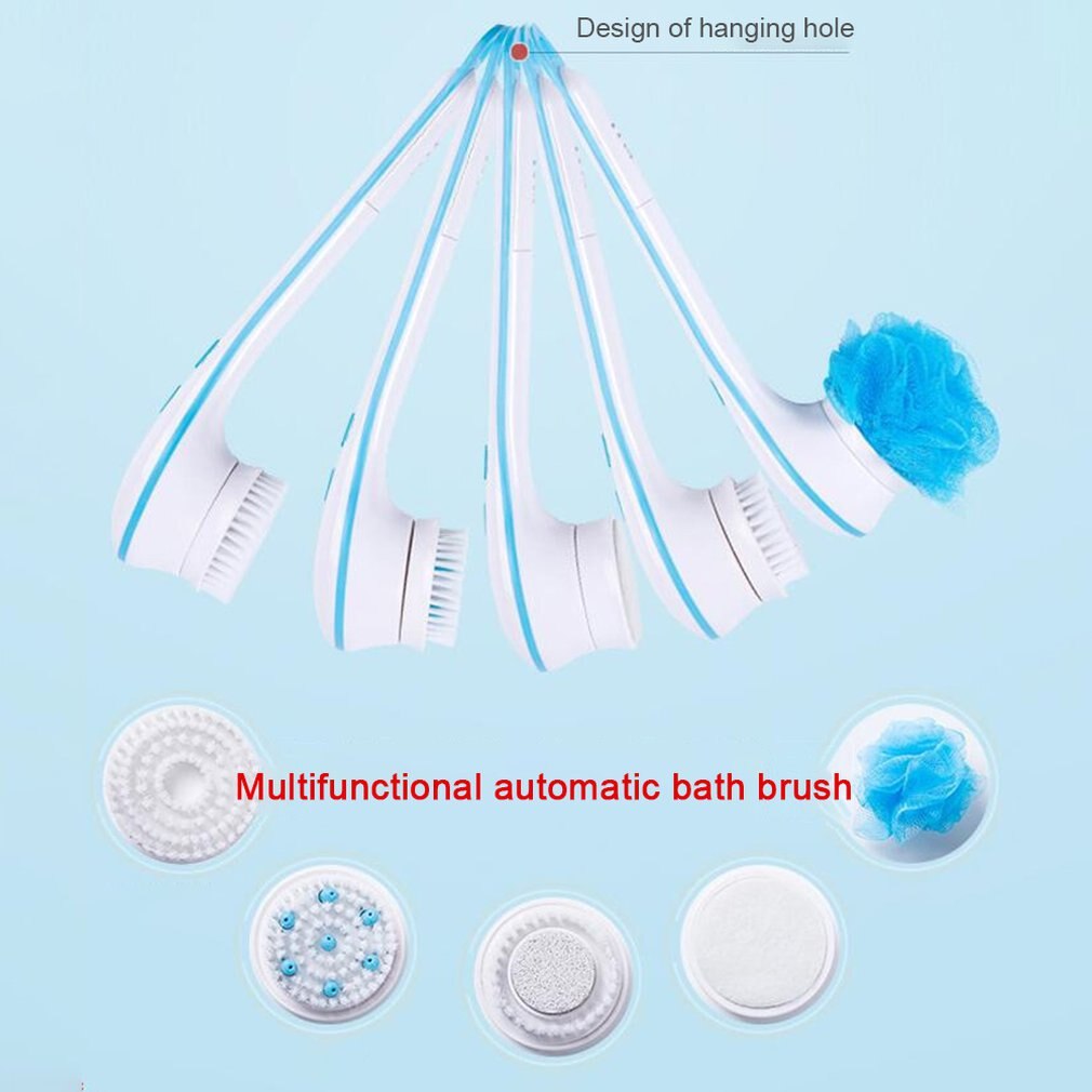 Spazzola Elettrica da Doccia 5-in-1 – Sistema Spa Rotante per Esfoliazione e Massaggio