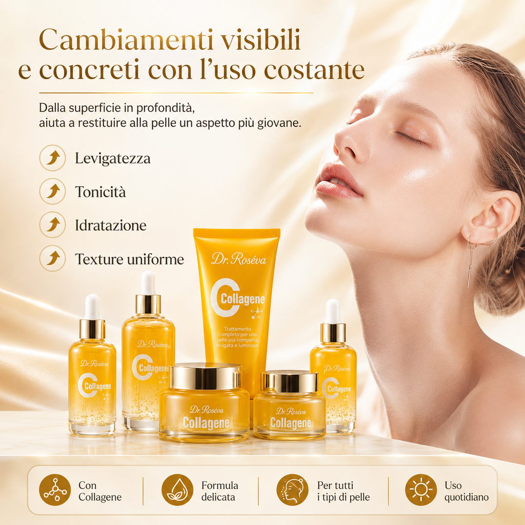 Dr. Roséva Collagen Multi-Effect Super Set – Kit Completo Anti-Età, Rassodante e Illuminante (6 Prodotti)
