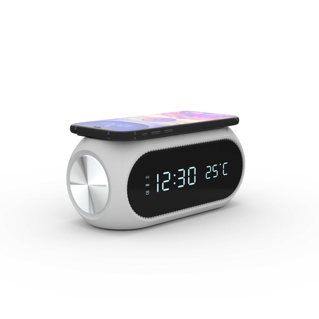 Ricarica Rapida Wireless iPhone e Smartphone Android con Sveglia Digitale LED Termometro