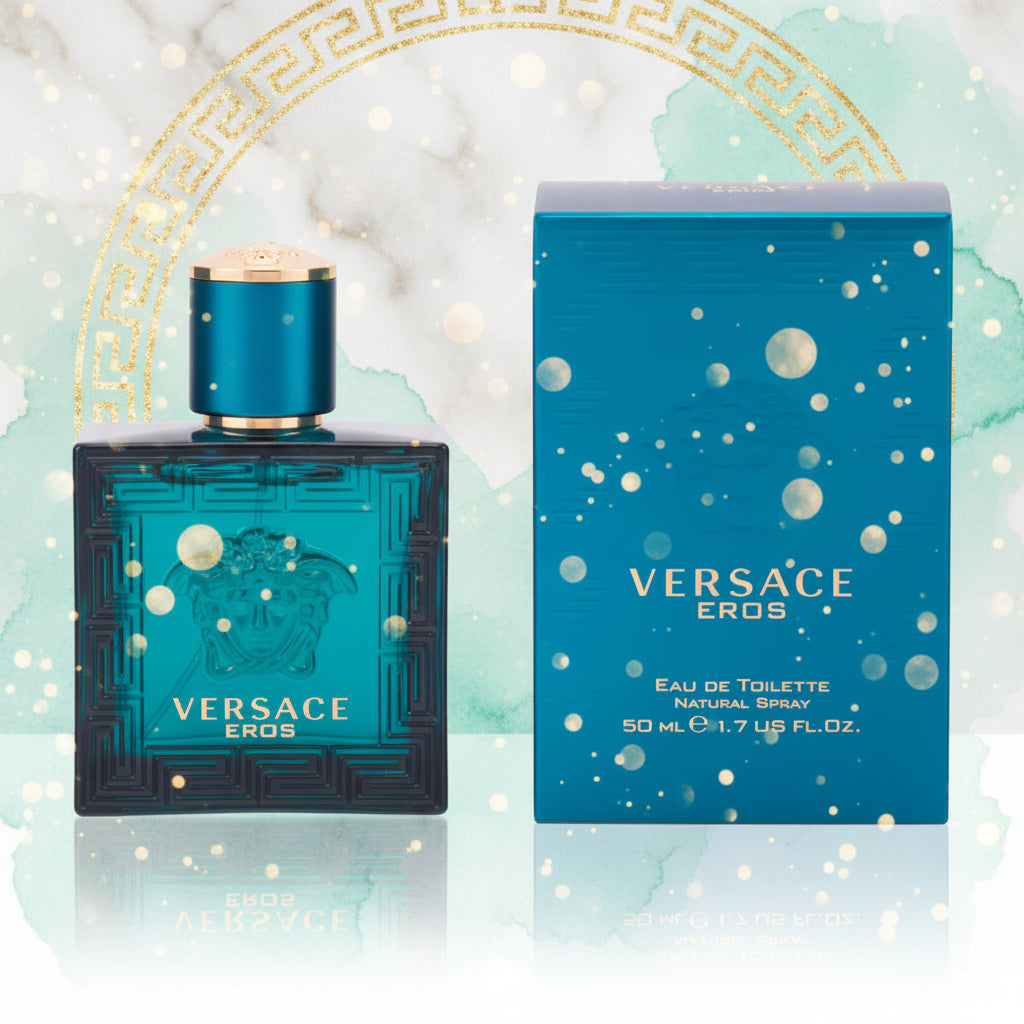 Versace Eros Eau de Toilette 50 ml / 100 ml (EDT) | Profumo Uomo Fresco, Aromatico e Seducente