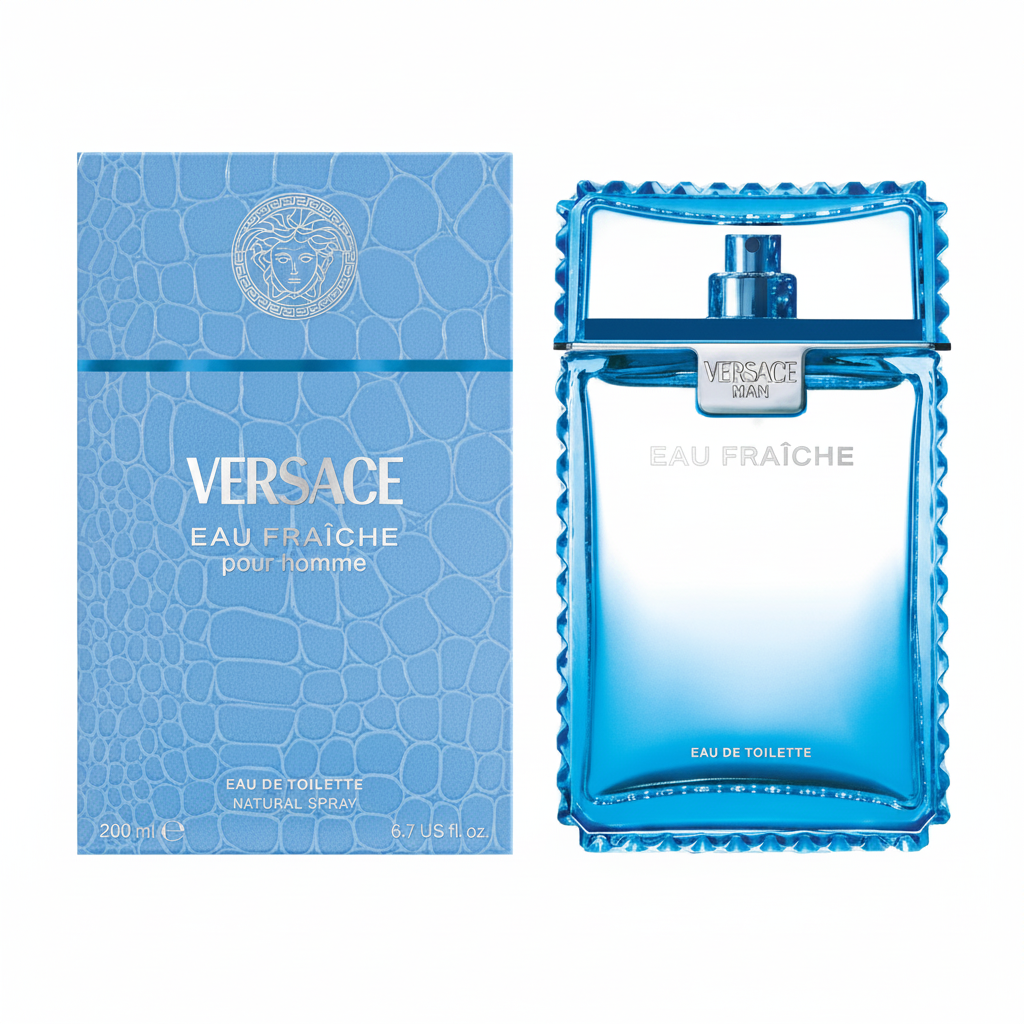Versace Man Eau Fraîche Eau de Toilette 200 ml (EDT) | Profumo Uomo Fresco, Legnoso e Acquatico