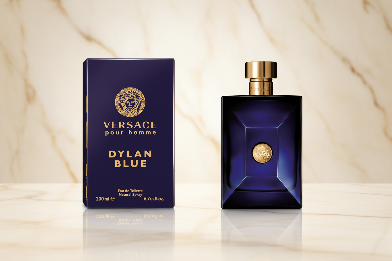 Versace Dylan Blue Eau de Toilette 200 ml (EDT) | Profumo Uomo Aromatico, Fresco e Seducente