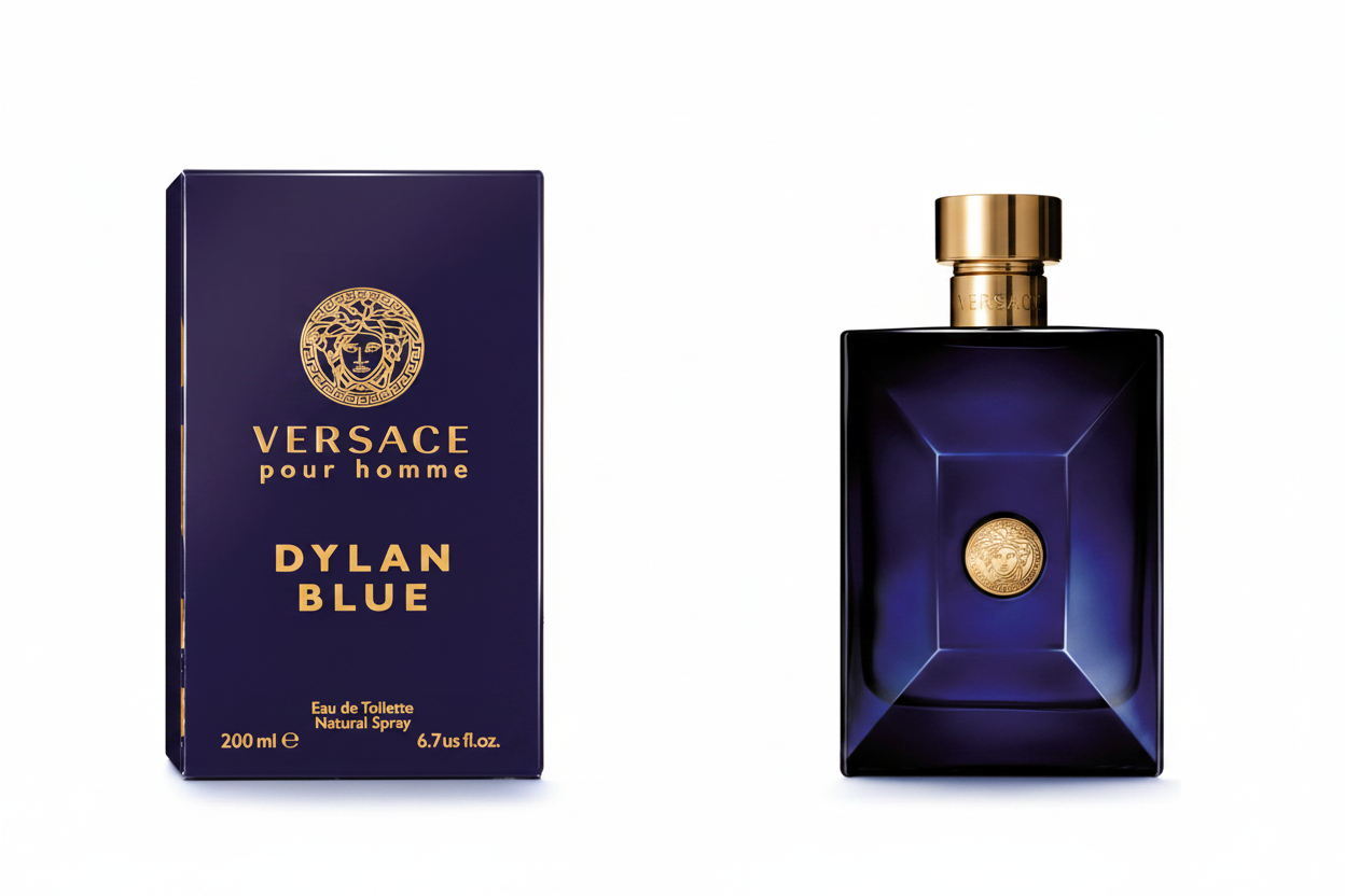 Versace Dylan Blue Eau de Toilette 200 ml (EDT) | Profumo Uomo Aromatico, Fresco e Seducente
