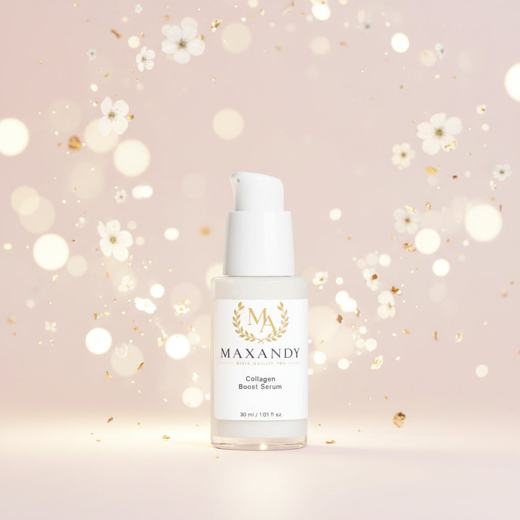 MAXANDY Collagen Boost Serum | Siero Viso Idratante Anti-Età con Acido Ialuronico e Sodium PCA per Pelle Rimpolpata