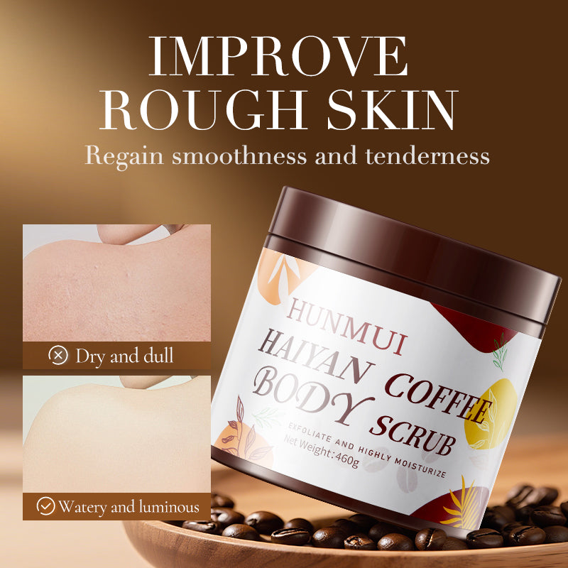 HUNMUI Sea Salt & Coffee Body Scrub (460g) – Esfoliante Corpo Illuminante al Caffè e Sale Marino