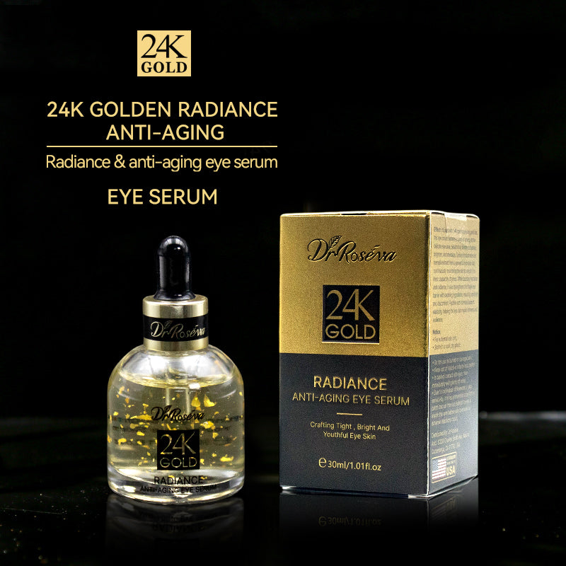 Dr. Roséva Siero Contorno Occhi Anti-Età Oro 24K – Effetto Lifting e Illuminante con Tecnologia a Penetrazione Profonda (30ml)