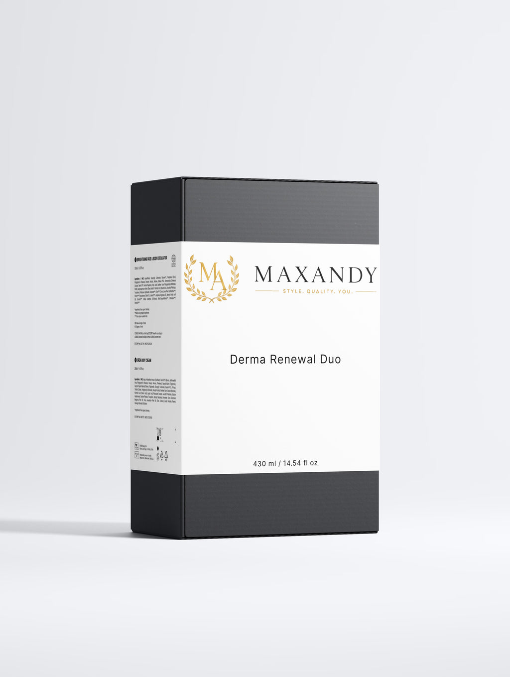 MAXANDY Derma Renewal Duo | Kit Viso e Corpo 2 Pezzi con Acido Kojico, Urea 5% e Pantenolo 2% per Pelle Luminosa e Idratata