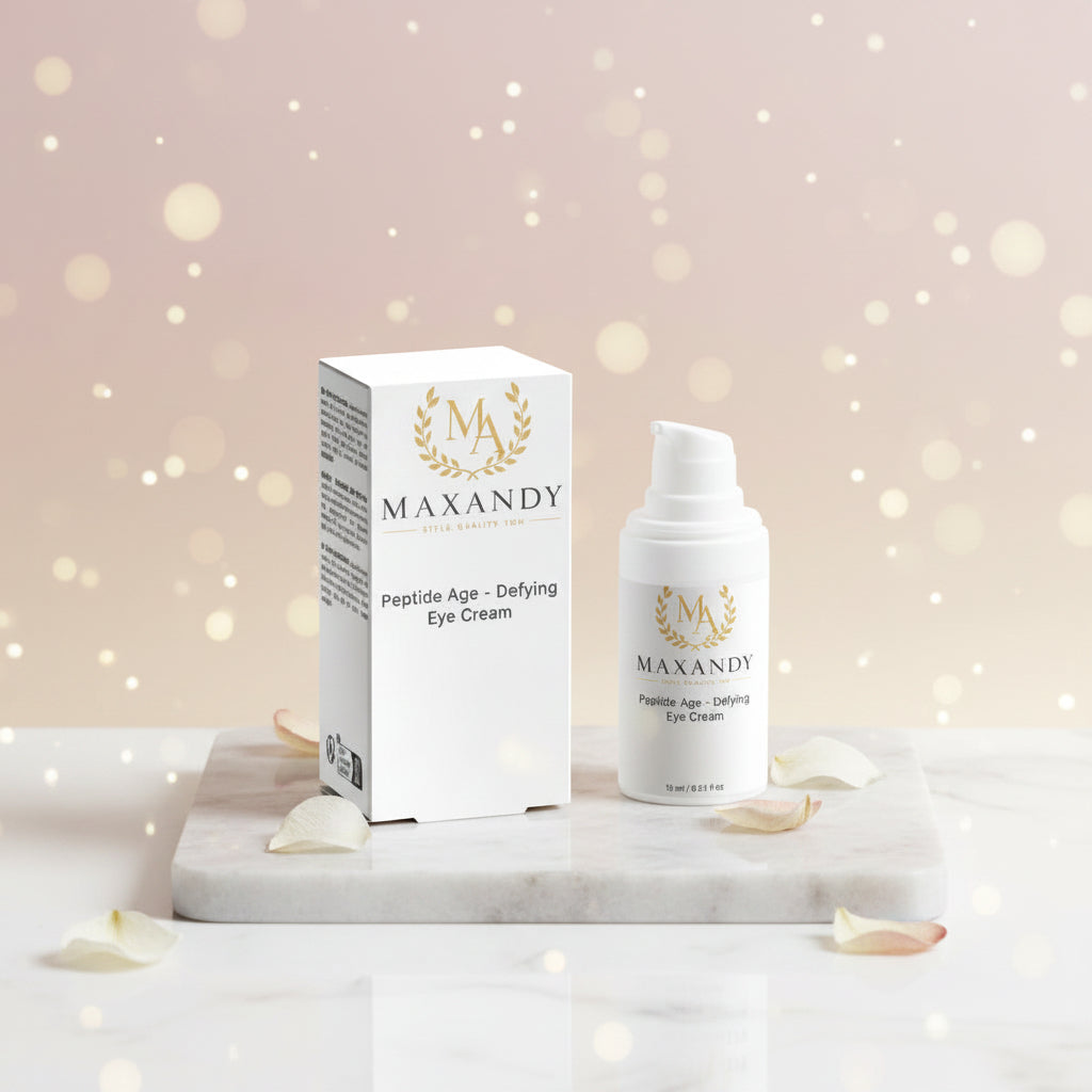 MAXANDY Peptide Age-Defying Eye Cream | Crema Contorno Occhi Anti-Età con Peptidi, Vitamina C e Vitamina E